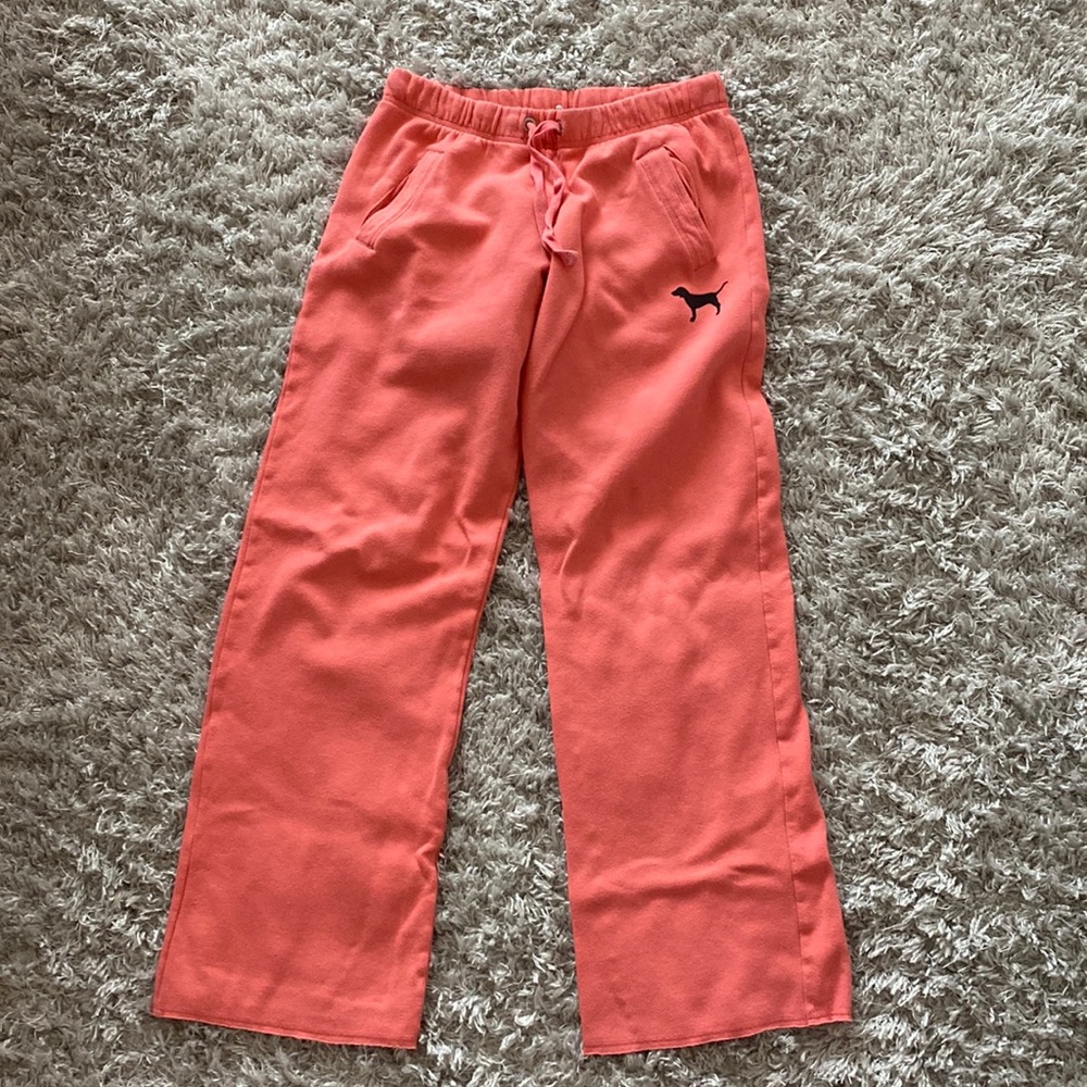 Coral wide leg sweatpants